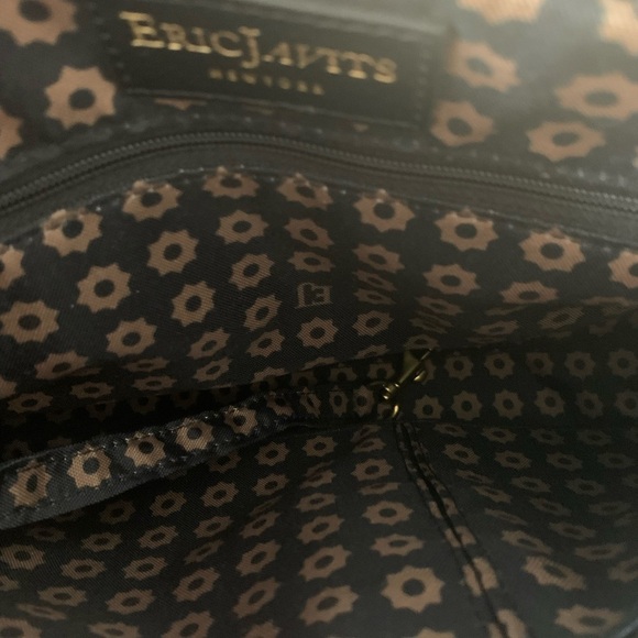 Vtg Eric Javitz NY Tote Designer Black Leather Woven Bag Adjustable Shoulder New - Picture 11 of 14